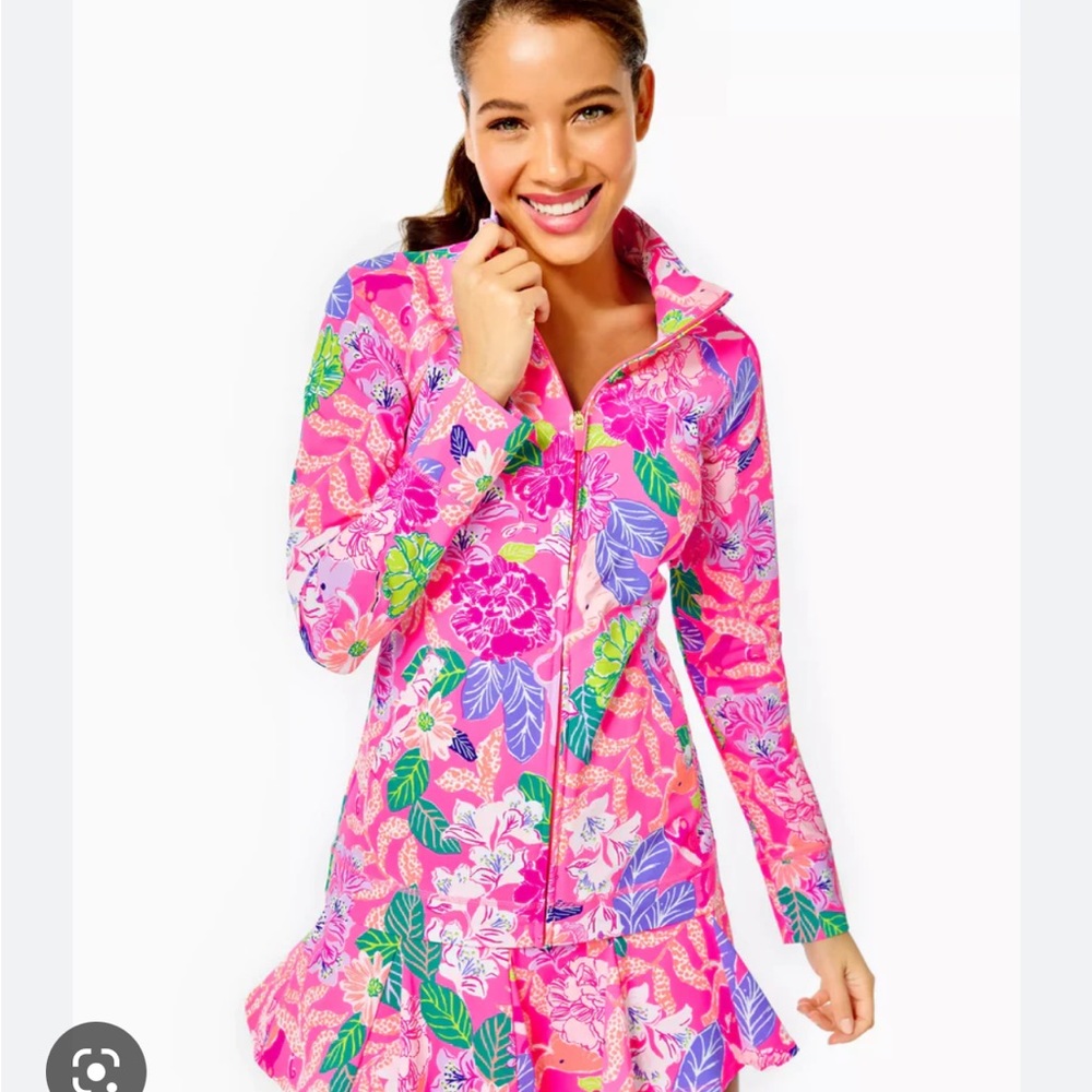 Lilly Pulitzer Brittany Jacket UPF 50 Pink Isles Best of Friends size M